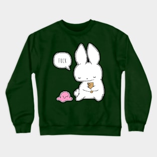 Ice Cream Failed Bunny with Green Background Crewneck Sweatshirt